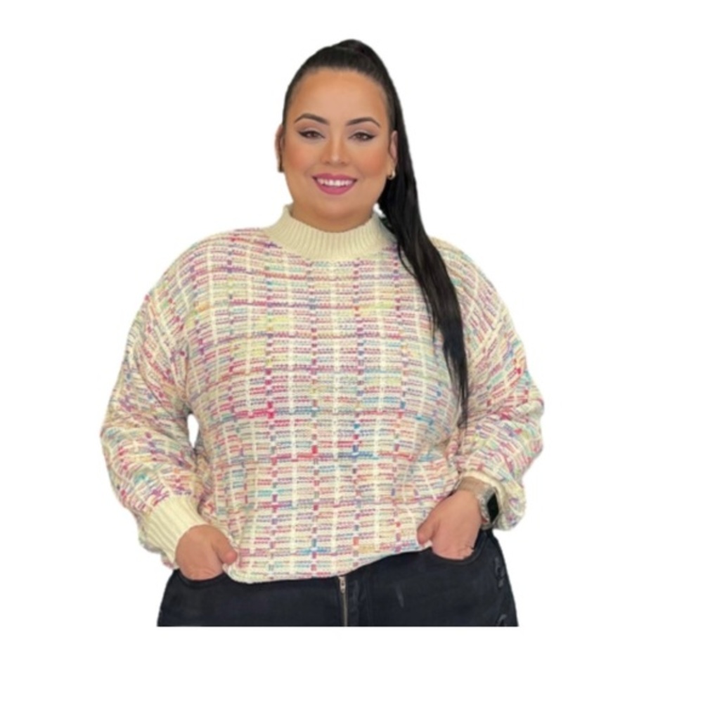 Sew in love multicolor sweater brand new 1x very stretchy 100% acrylic